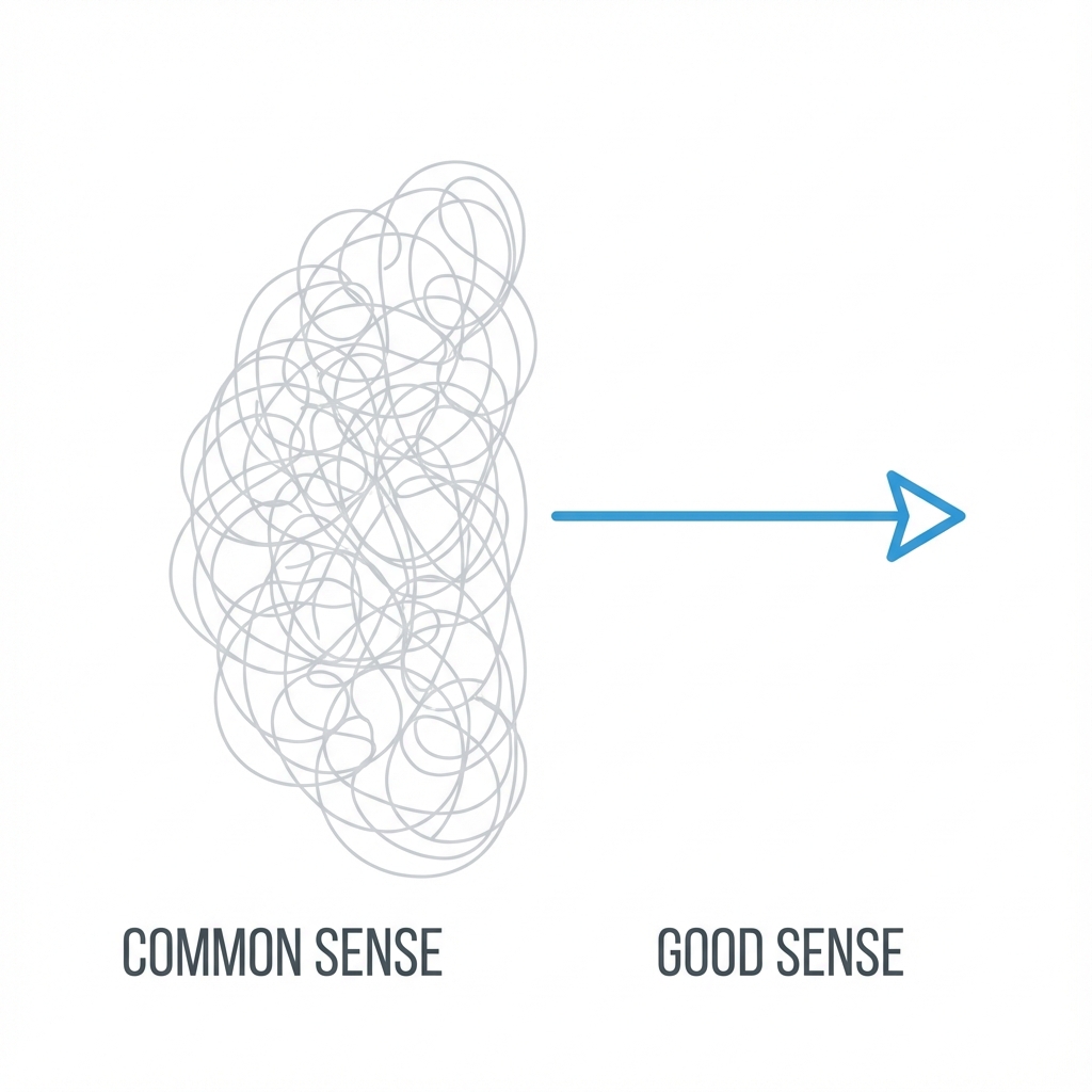 Common Sense vs Good Sense diagram